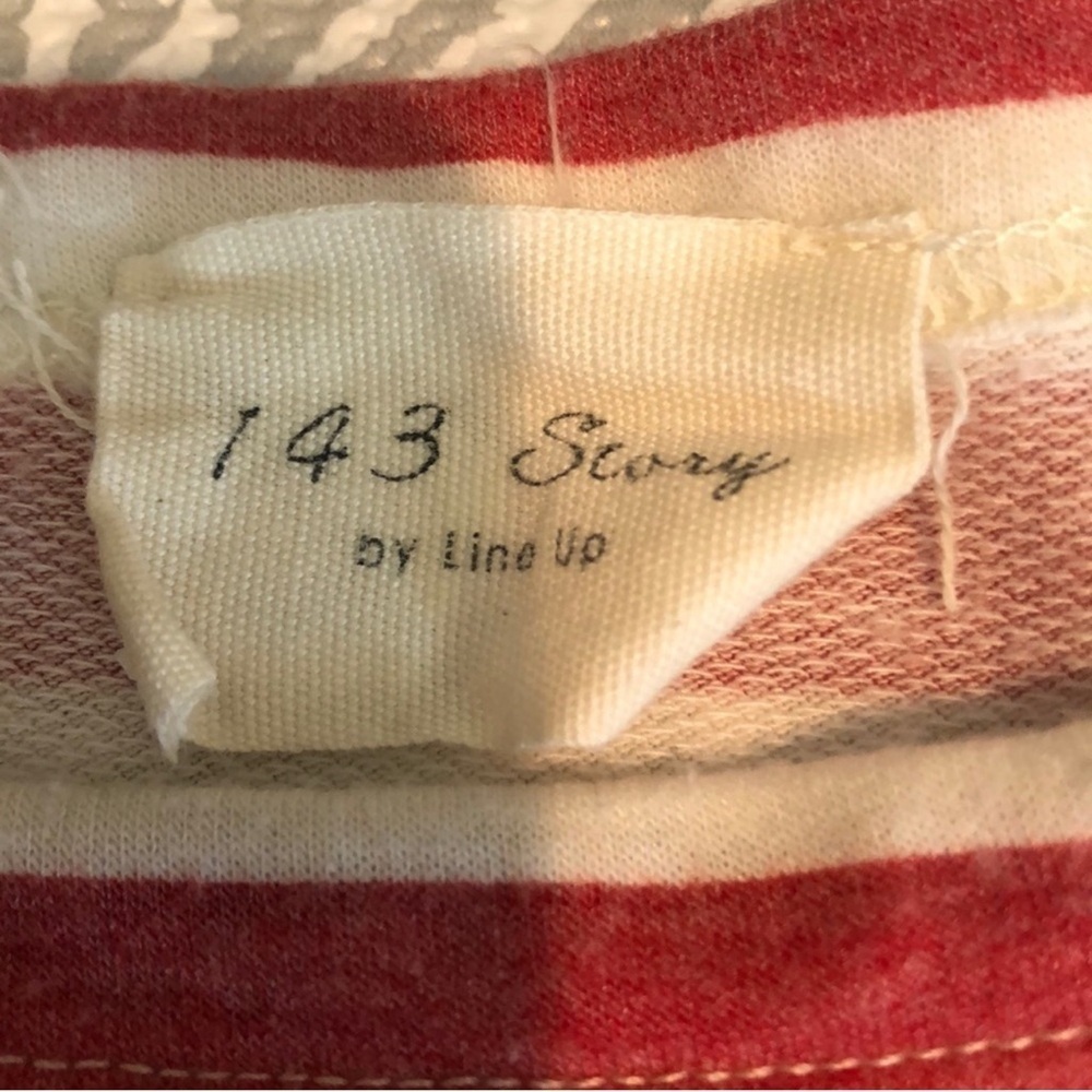 143 Story Striped Ruffled Top Medium - Picture 4 of 7